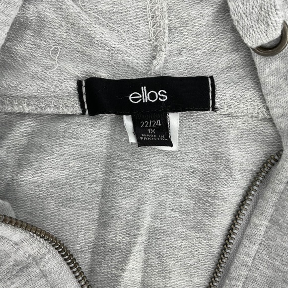 Ellos Gray Full Zip Hoodie Long Sleeve‎ Pockets Size 1X - Picture 8 of 9